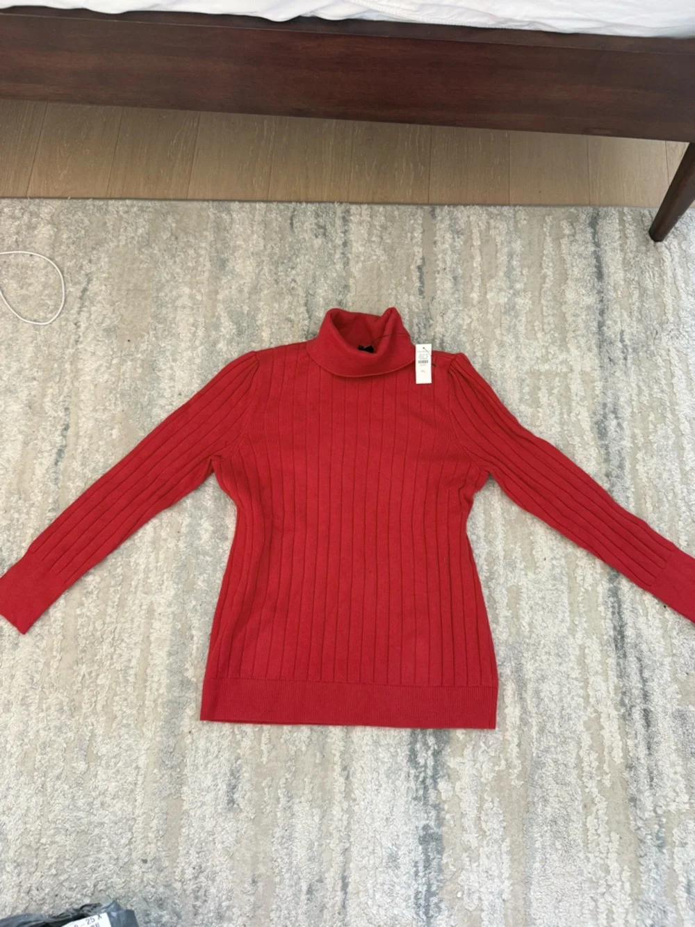 Talbots Red Ribbed Turtleneck Sweater - Picture 1 of 5
